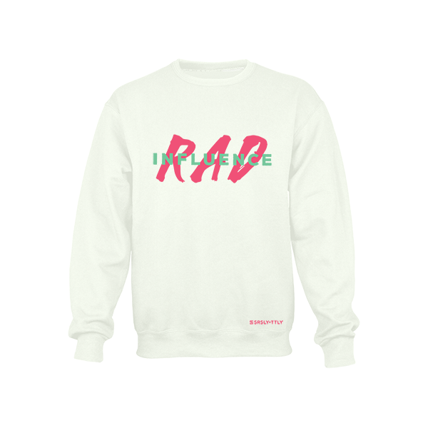 Rad Influence - White Crewneck Sweatshirt