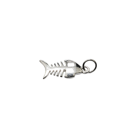 Fish Bones Charm - Sterling Silver