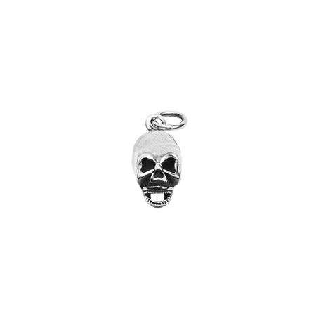 Open Mouth Skull Charm - Sterling Silver
