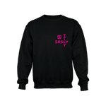 Intersection Black with Neon Pink Logo Crewneck Sweatshirt