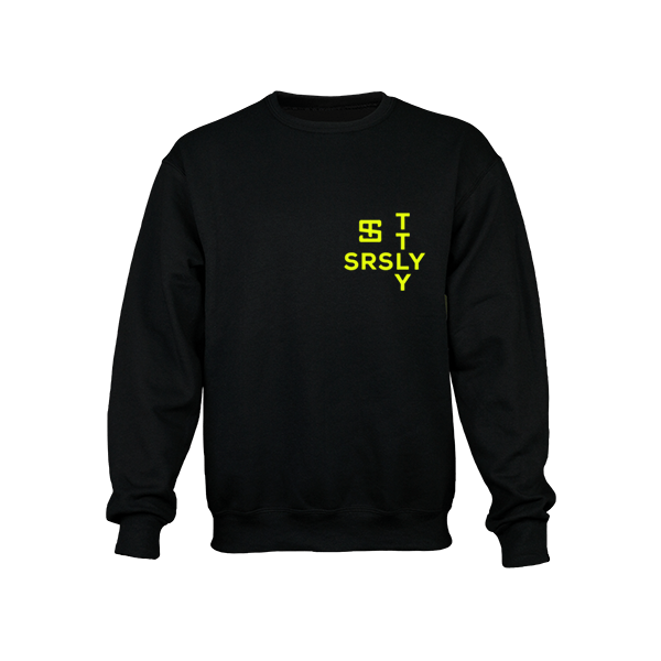 Intersection Black with Neon Yello Logo Crewneck Sweatshirt