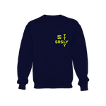Intersection Navy with Yellow Logo Crewneck Sweatshirt
