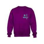 Intersection Purple with Mint Green Logo Crewneck Sweatshirt