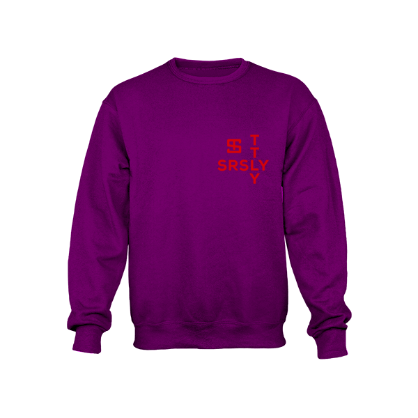 Intersection Purple with Red Logo Crewneck Sweatshirt