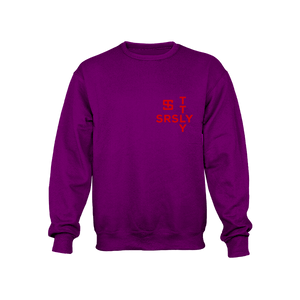 Intersection Purple with Red Logo Crewneck Sweatshirt