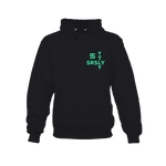 Intersection Black with Mint Green Logo Hoodie Sweatshirt