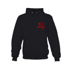 Intersection Black with Red Logo Hoodie Sweatshirt