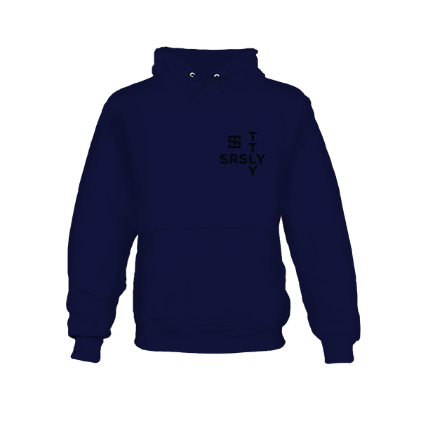 Intersection Navy with Black Logo Hoodie Sweatshirt