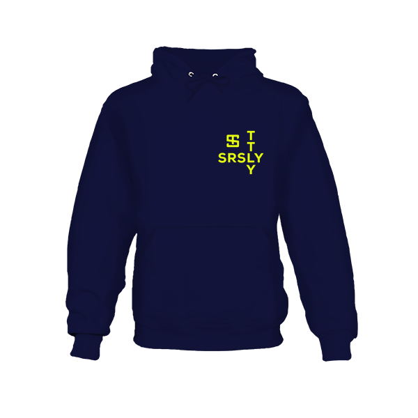 Intersection Navy with Neon Yellow Logo Hoodie Sweatshirt