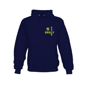 Intersection Navy with Neon Yellow Logo Hoodie Sweatshirt