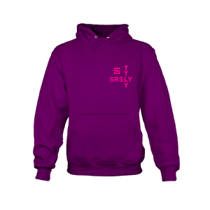 Intersection Purple with Neon Pink Logo Hoodie Sweatshirt