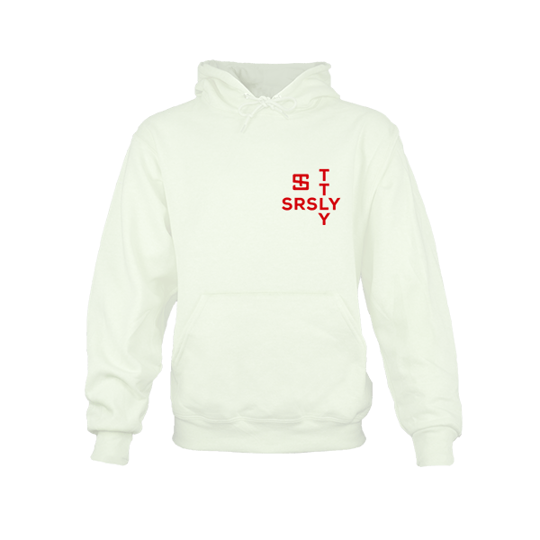 Intersection White with Red Logo Hoodie Sweatshirt