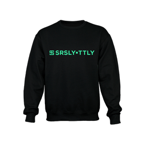 Logo SRSLY ▪ TTLY Black with Mint Green print Crewneck Sweatshirt