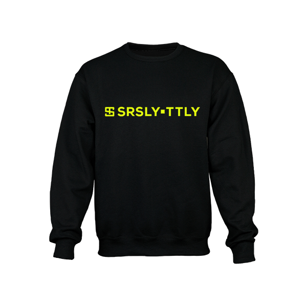 Logo SRSLY ▪ TTLY Black with Neon Yellow print Crewneck Sweatshirt