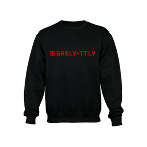 Logo SRSLY ▪ TTLY Black with Red print Crewneck Sweatshirt