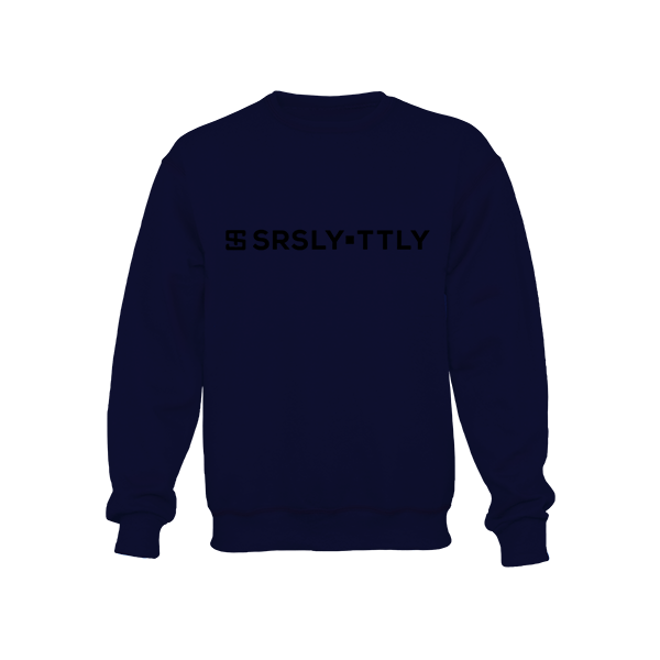 Logo SRSLY ▪ TTLY Navy with Black print Crewneck Sweatshirt