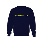 Logo SRSLY ▪ TTLY Navy with Neon Yellow print Crewneck Sweatshirt