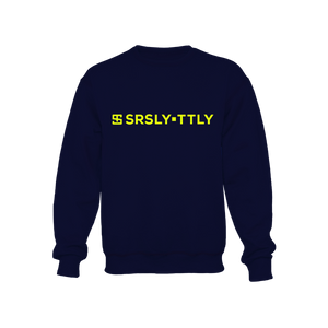 Logo SRSLY ▪ TTLY Navy with Neon Yellow print Crewneck Sweatshirt