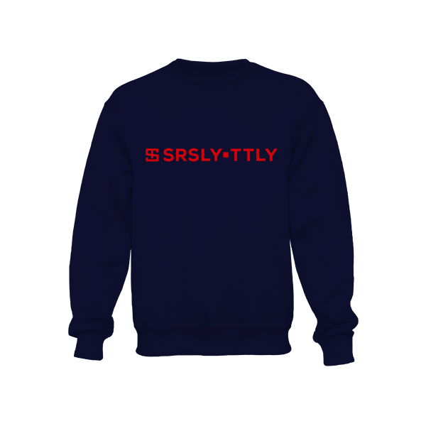 Logo SRSLY ▪ TTLY Navy with Red print Crewneck Sweatshirt
