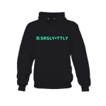 Logo SRSLY ▪ TTLY Black with Mint Green print Hoodie Sweatshirt