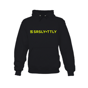 Logo SRSLY ▪ TTLY Black with Neon Yellow print Hoodie Sweatshirt