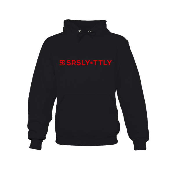 Logo SRSLY ▪ TTLY Black with Red print Hoodie Sweatshirt