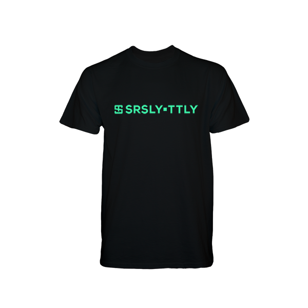 Logo SRSLY ▪ TTLY Black with Mint Green print T-Shirt