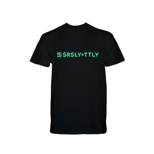 Logo SRSLY ▪ TTLY Black with Mint Green print T-Shirt
