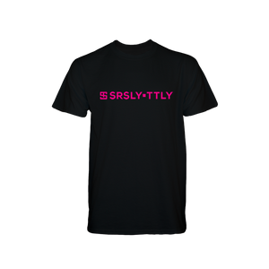 Logo SRSLY ▪ TTLY Black with Neon Pink print T-Shirt