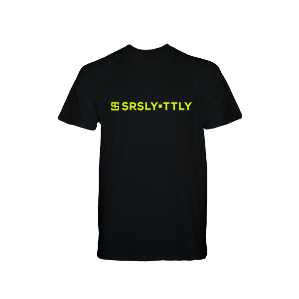 Logo SRSLY ▪ TTLY Black with Neon Yellow print T-Shirt