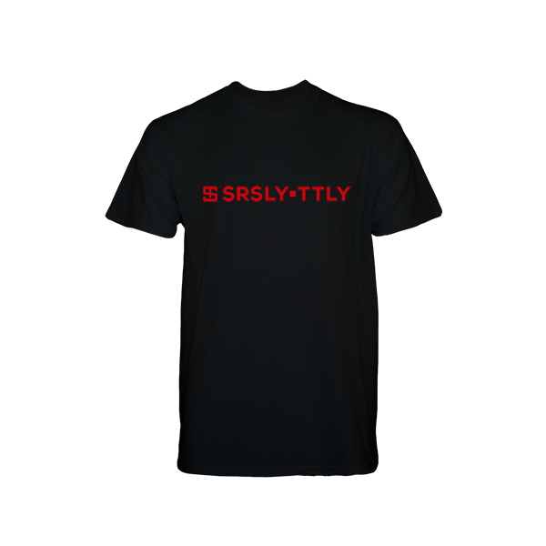Logo SRSLY ▪ TTLY Black with Red print T-Shirt