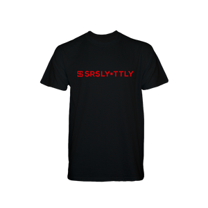 Logo SRSLY ▪ TTLY Black with Red print T-Shirt